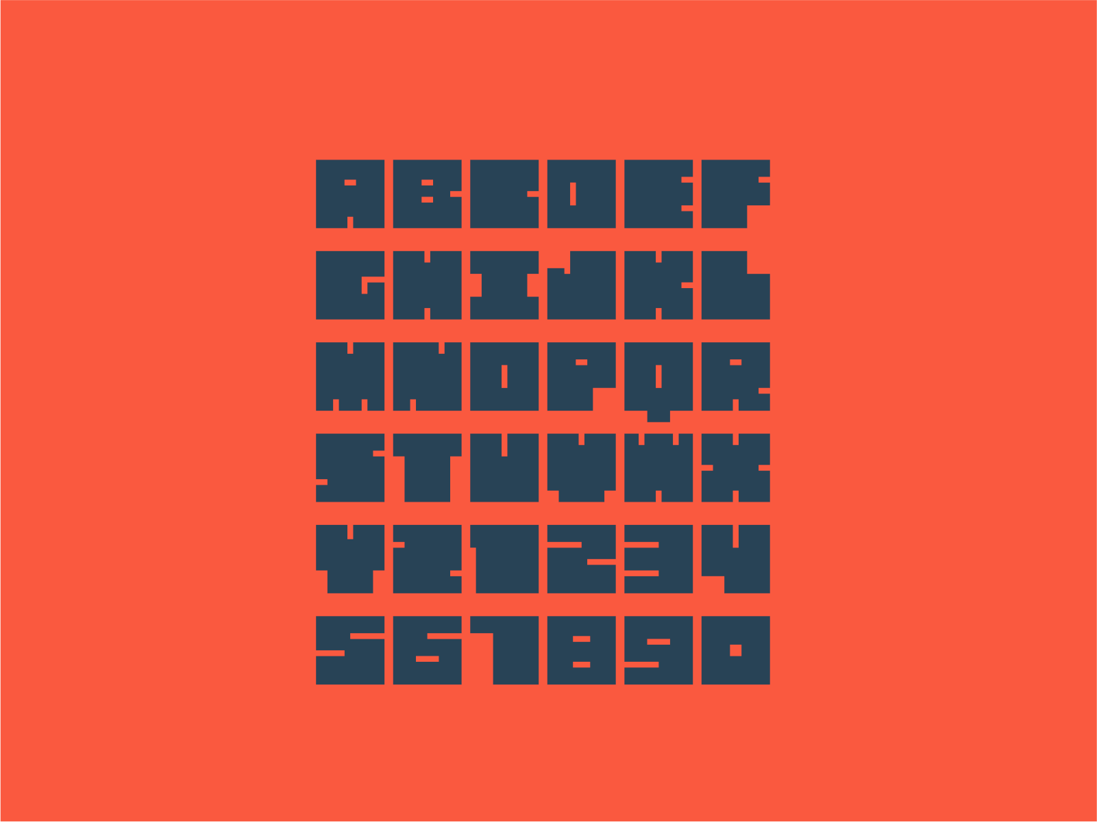 Alphanumeric samples from the new SuperHeavy font.